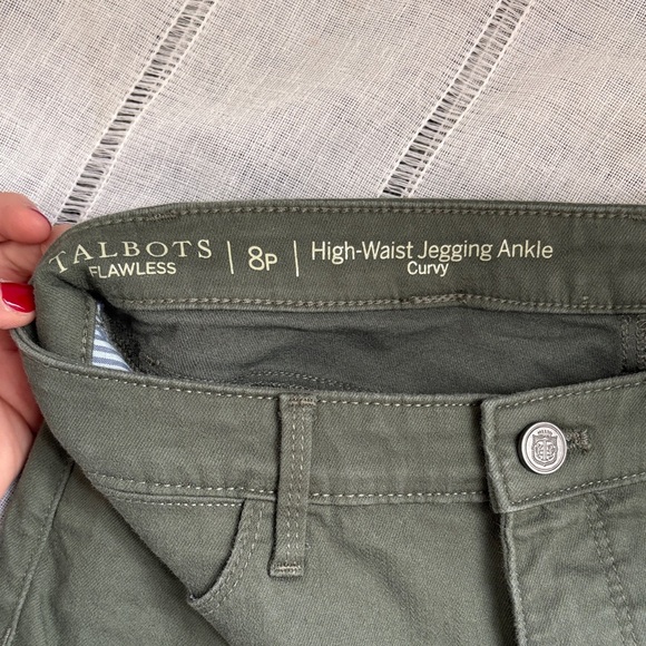 Talbots Olive Green High-Waist Curvy Ankle Jeggings - Picture 5 of 11